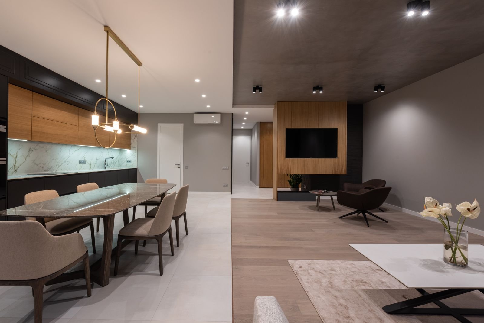 Taj City villa, dining and living spaces