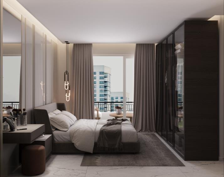 Second bedroom with built-in storage, Taj City Villa Project